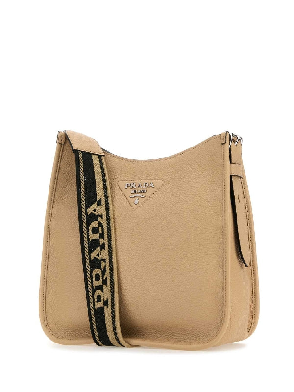 Triangle Logo Strap Leather Cross Bag