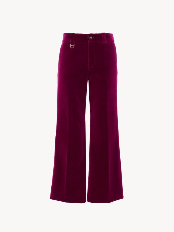 Velvet Crop Cotton Flare Pants