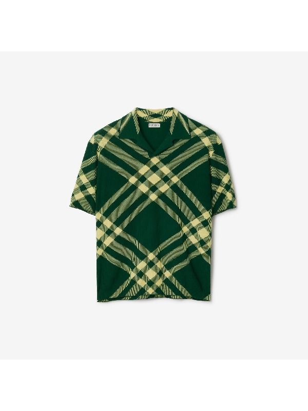 Vintage Check Fine Rib Polo Knit