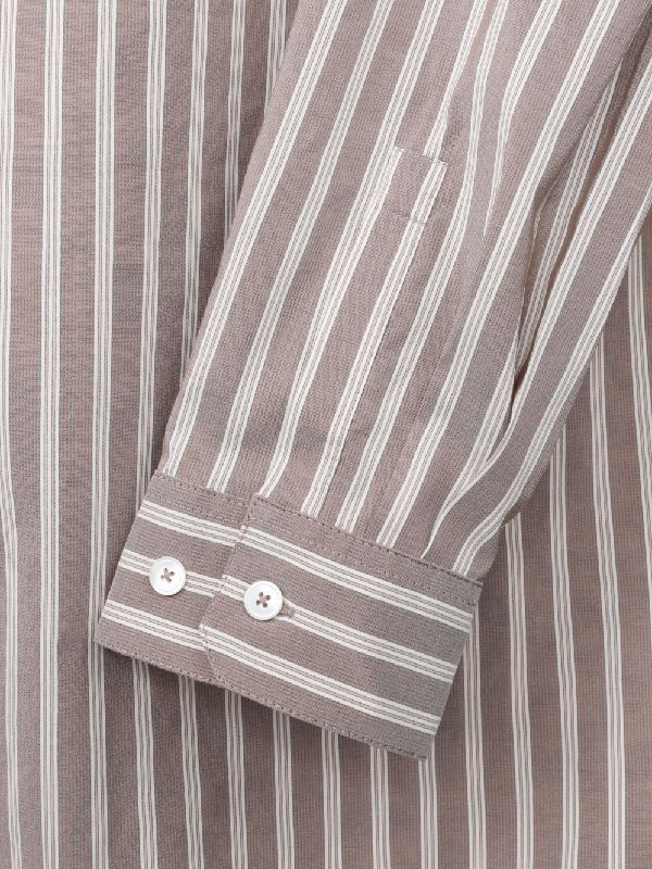 细条纹纽扣领棉质衬衫