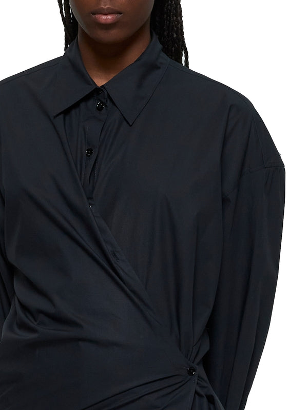 Black Asymmetric Cotton Shirt