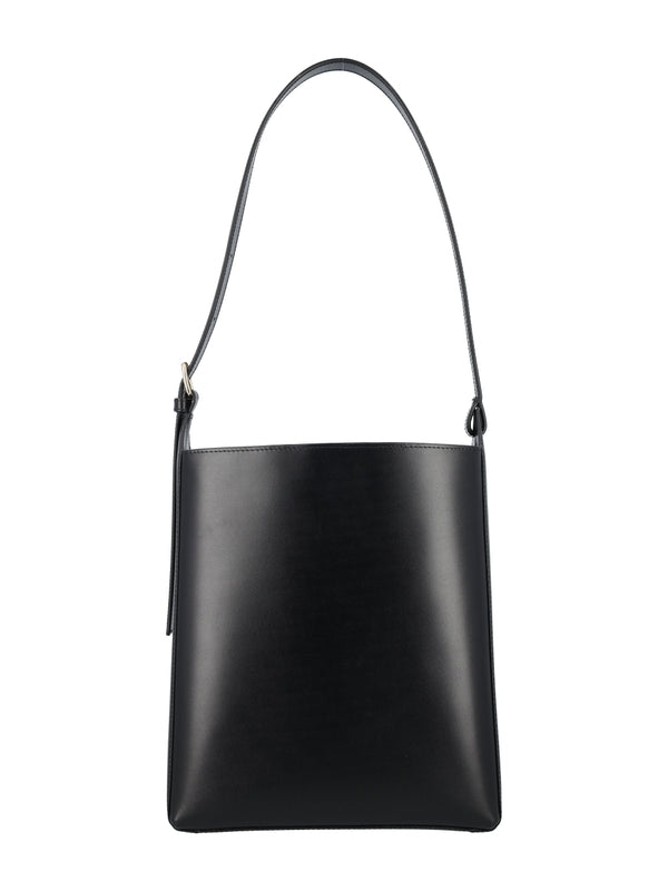 Virginie Logo Leather Shoulder Bag