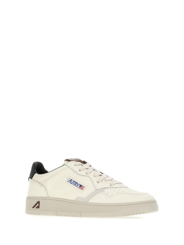 Autry Beige Black Low Top Sneakers