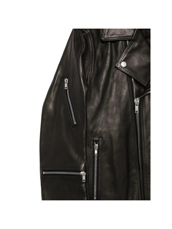 Rick Owens Black Leather Jackets