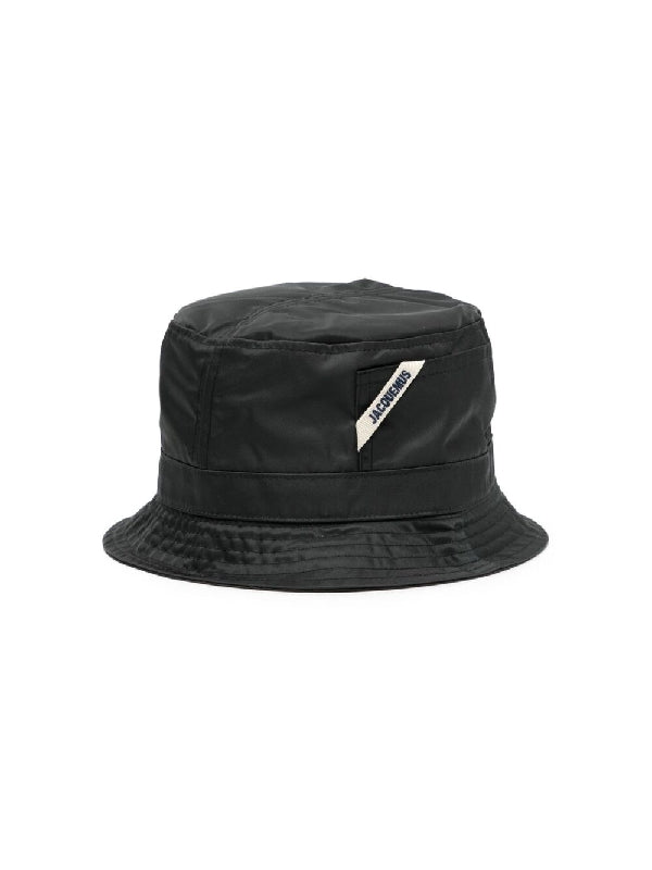 Logo Patch Nylon Blend Bucket Hat