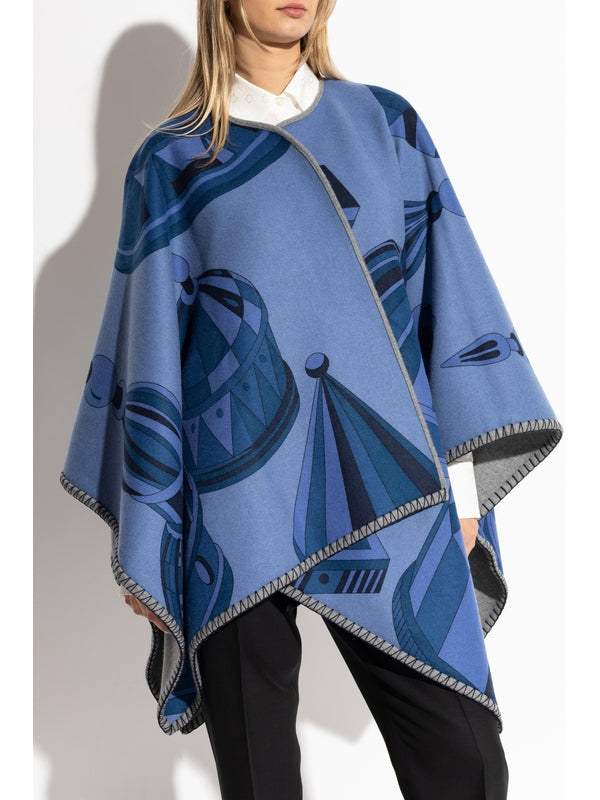 Reversible Cashmere Wool Cape