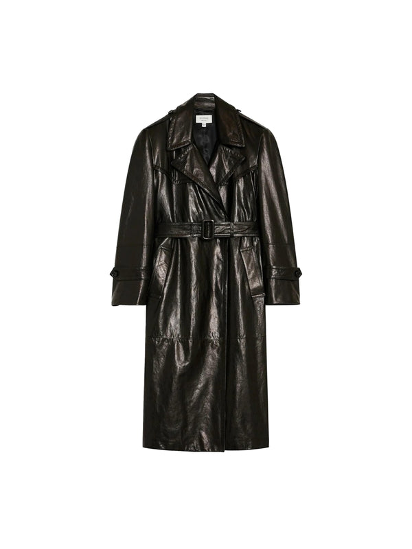 Alfeo Belted Lambskin Trench Coat