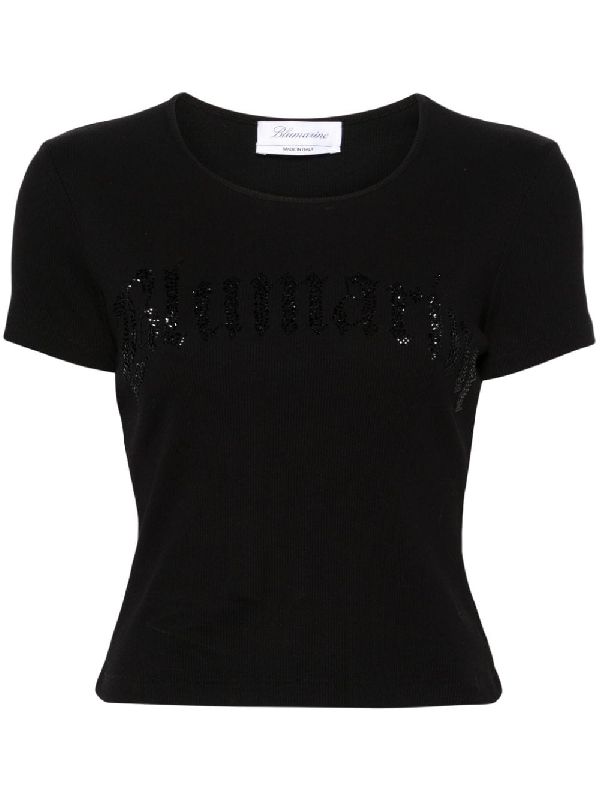 Rhinestone
  Logo Cotton Short Sleeve T-Shirt