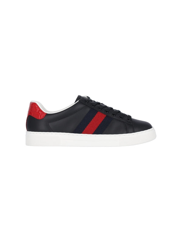 Ace Web Leather Low-Top Sneakers