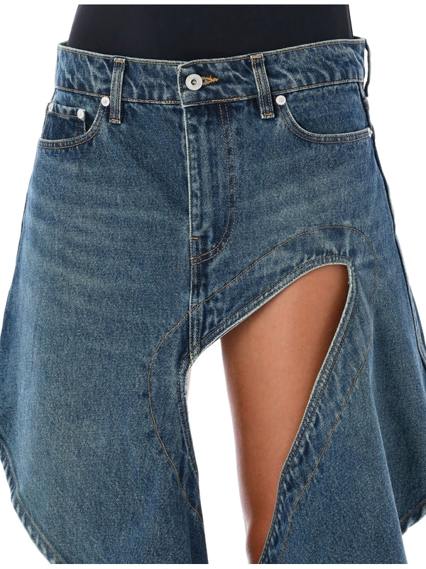 Y/PROJECT - Evergreen Cutout Denim Mini Skirt - Jente