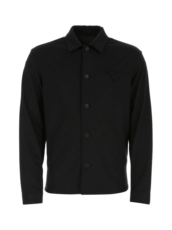 Triangle Patch Cashmere Wool Shirt