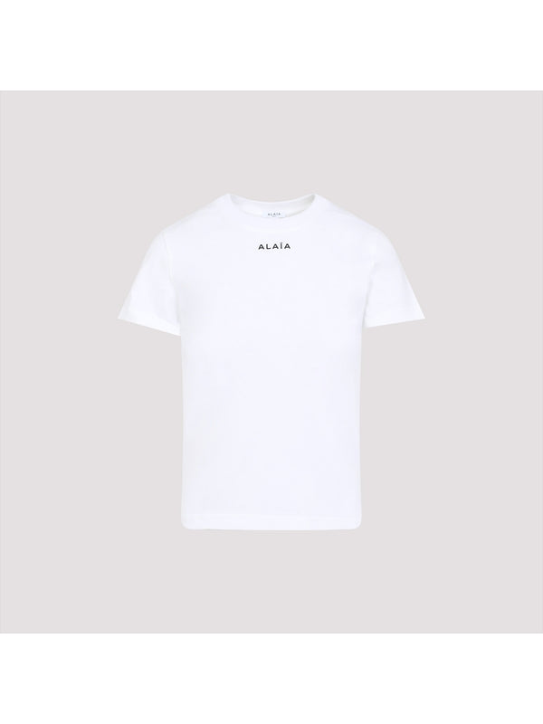 White Cotton Short-Sleeve T-Shirt