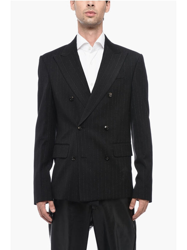 Stripe Double Wool Blend Jacket