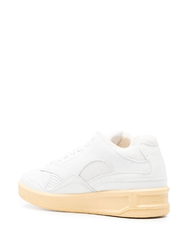 White Calfskin Low Top Sneakers