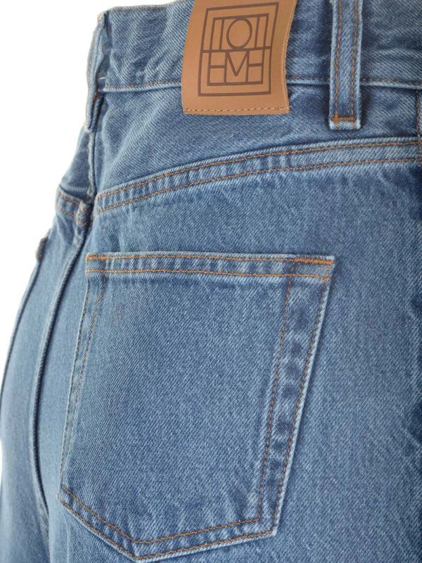 Back Logo Patch Cotton Denim Pants