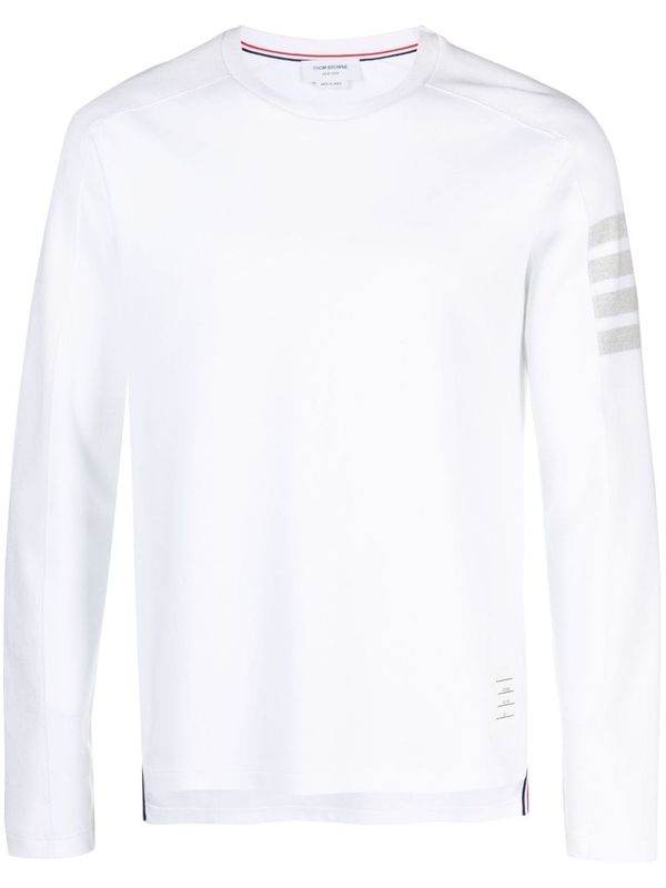 4-Bar Logo Patch Cotton Long Sleeve Top