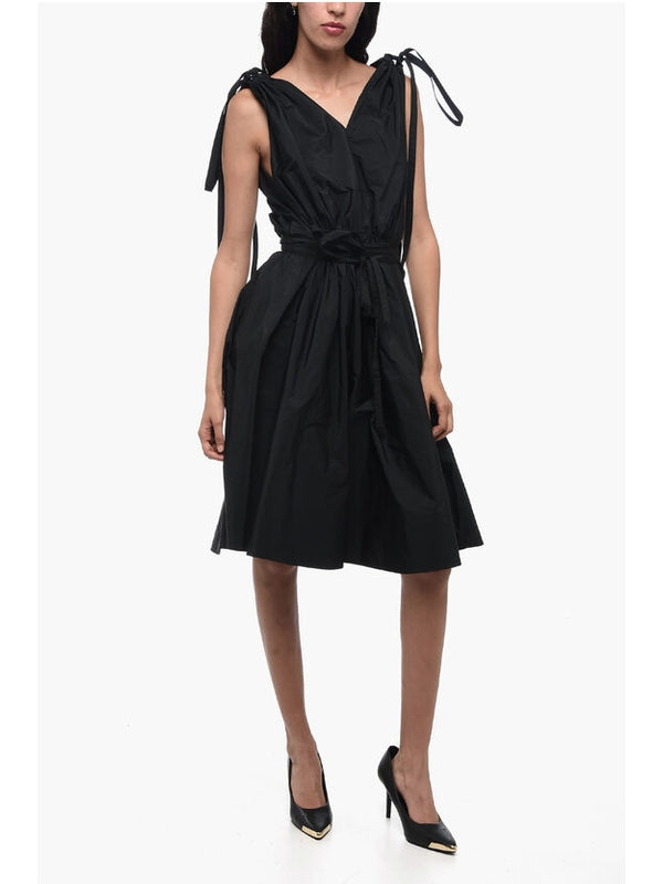Black Tie Detail Midi Dress