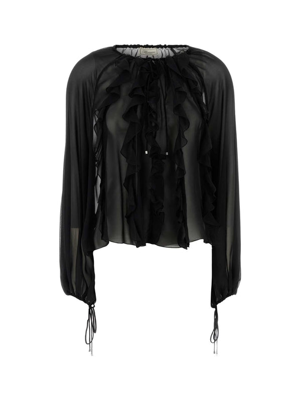 Ruffle Silk Blouse