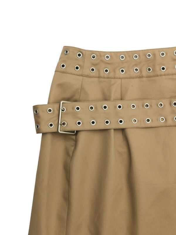 Belted Wrap Tie Midi Skirt