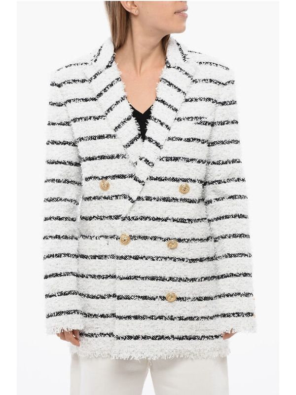 Stripe Double-breasted Tailored Jacket