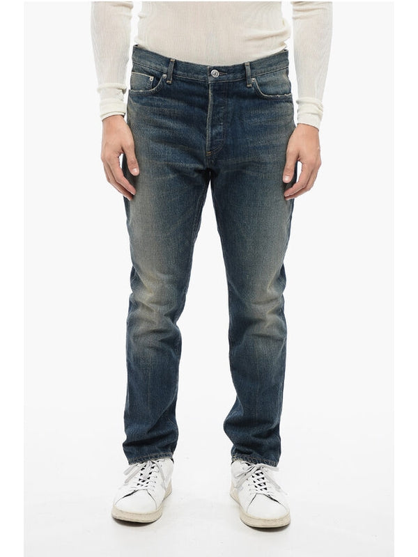 Washed Cotton Denim Pants