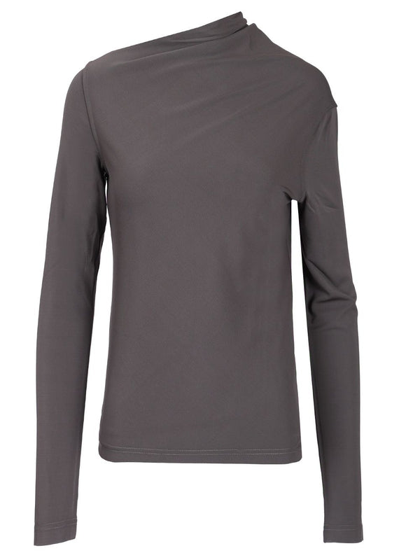 Draped Jersey Long Sleeve Top