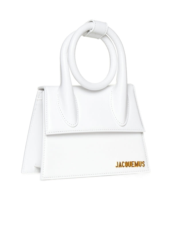 Chiquito White Leather Tote Bag
