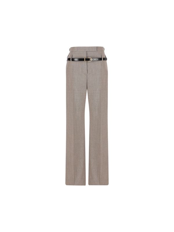 パンツ Prada Dove Grey Wool Blend Pant Prada Wool blend trousers with printed belt | TheDoubleF