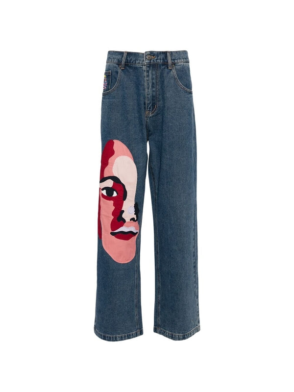 Graphic Detail Denim Pants