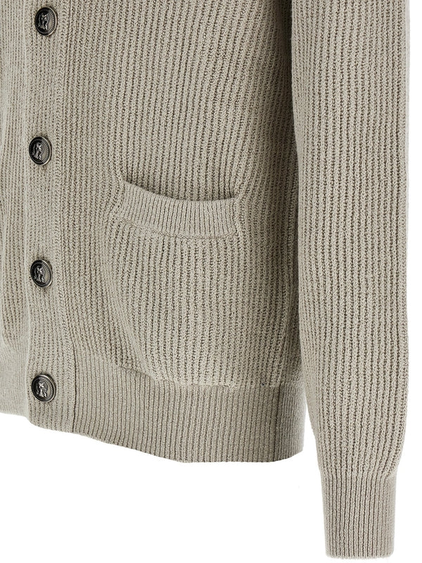 Shawl Collar
  Ribbed Cotton Cardigan