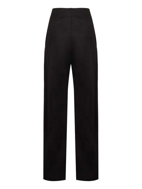 Wide Wool Stretch Pants