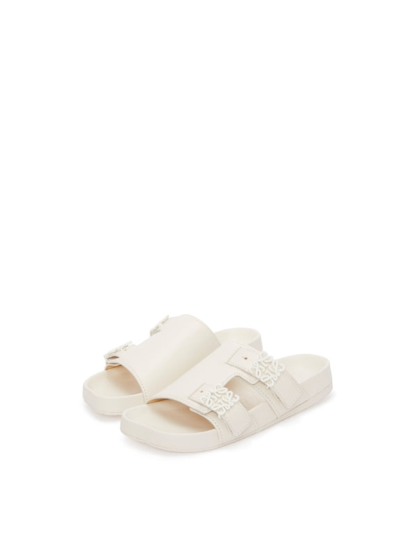 Anagram Logo Buckle Leather Sandal