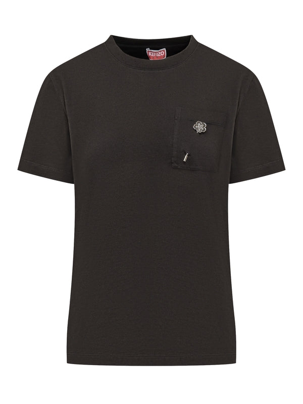 Bokeh Flower Embroidered Short Sleeve T-Shirt