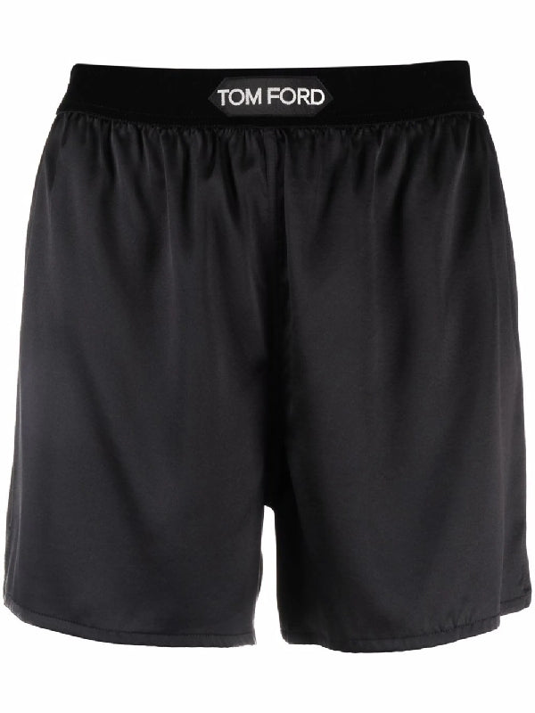 Band Logo Silk Boxer Shorts