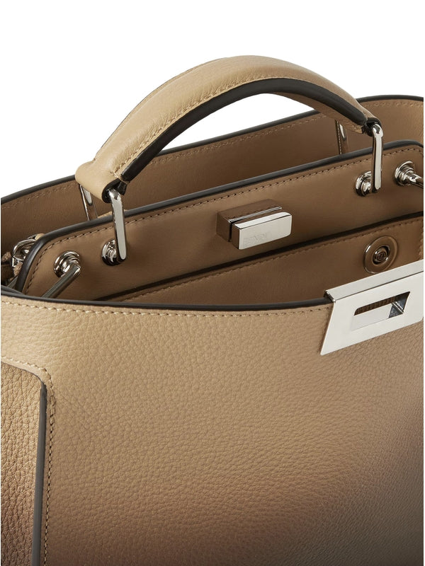 Fendi Peekaboo I See U Small Beige Brief Case