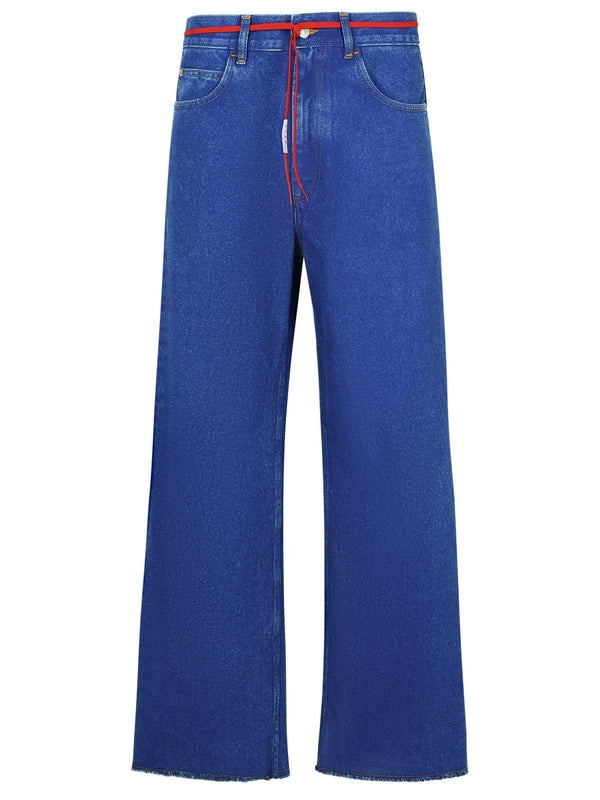 Blue Cotton Denim Pants