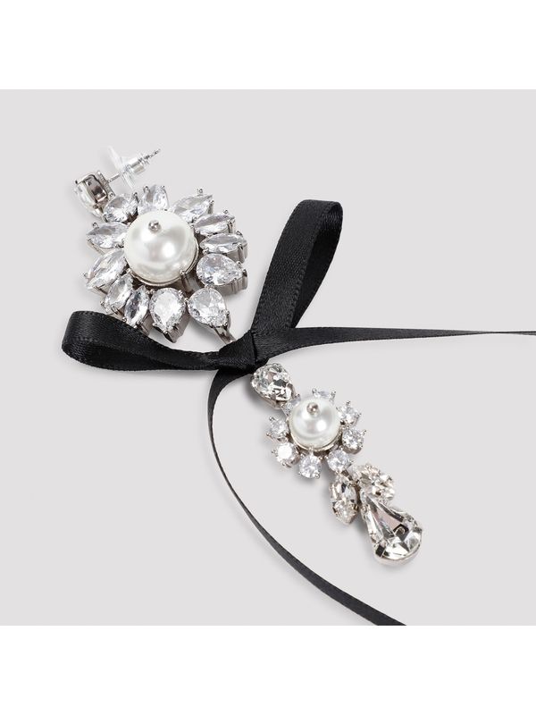 Bow Crystal Embellished Earrings