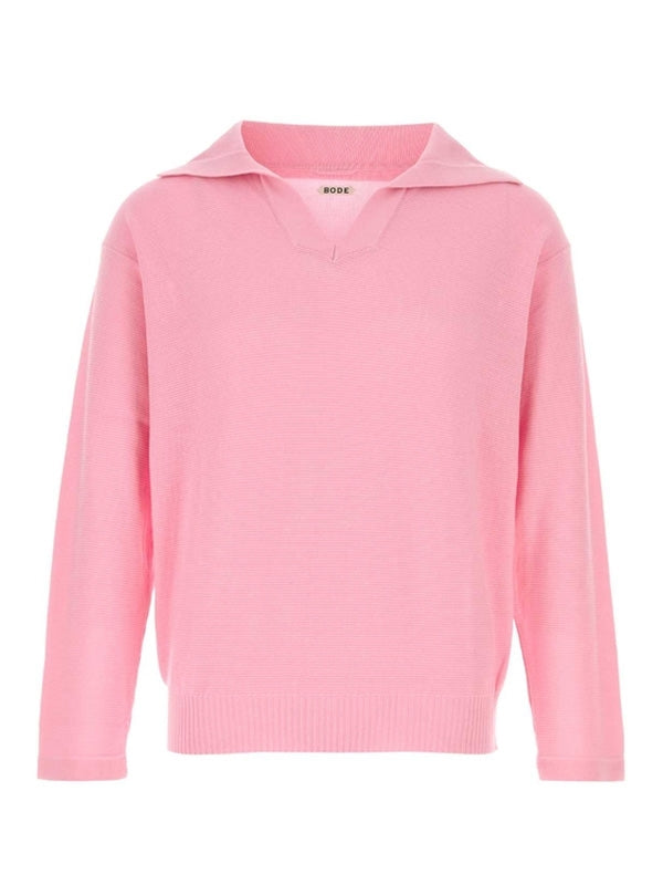 Pink Cotton Polo Knit