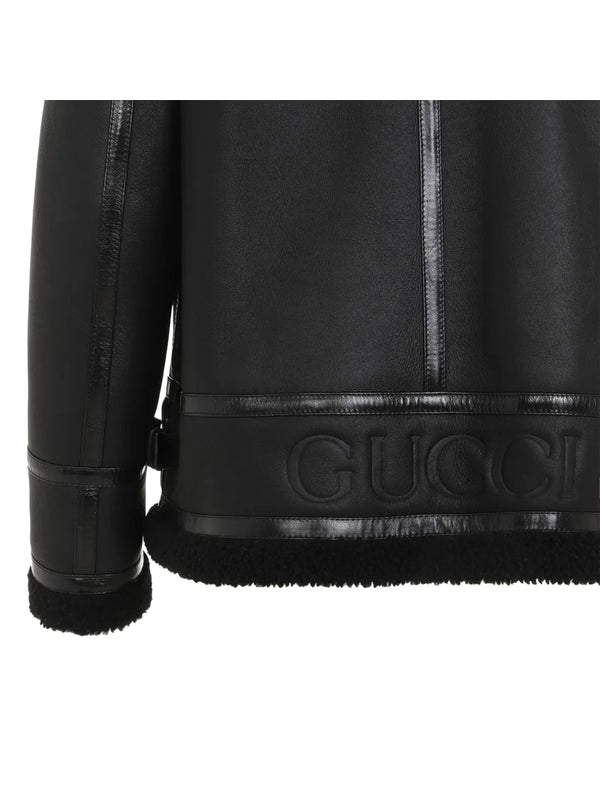 Black Calfskin Shearling Jacket