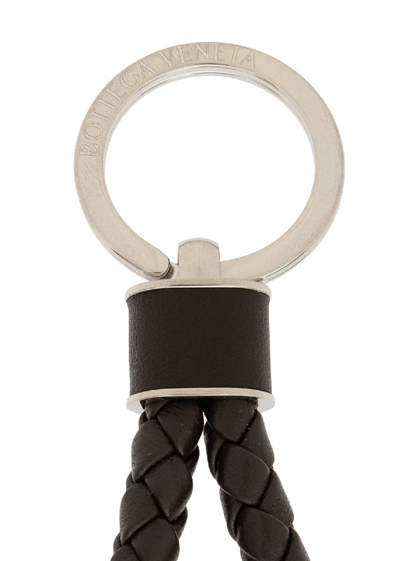 Intrecciato Leather Keyring