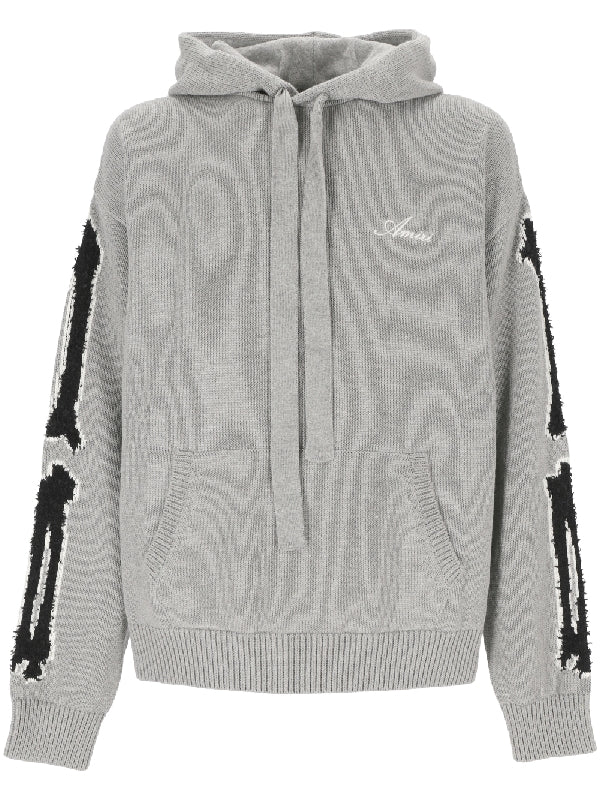 Bones Sleeve Jacquard Knit Hoodie