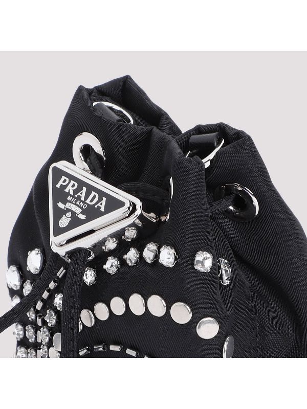 Triangle Logo Rhinestone Decor Mini Shoulder Bag