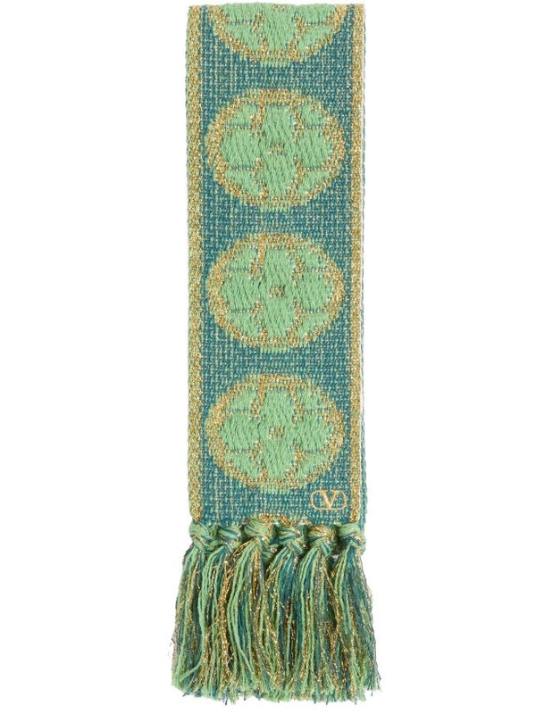 Lurex Jacquard Fringe Scarf