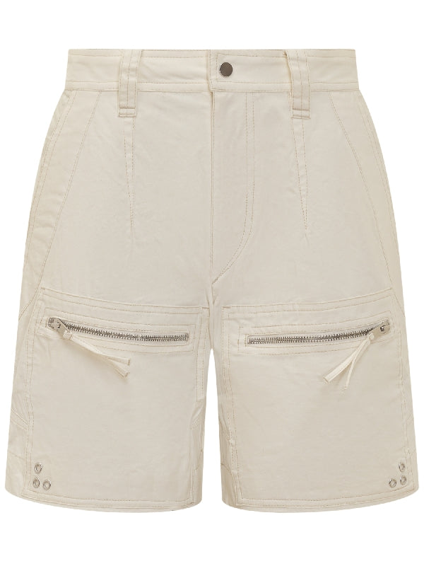 Zipper Pocket Cotton Shorts