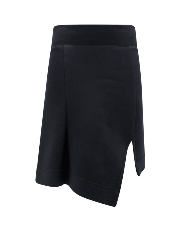 Asymmetric Cotton Slit Skirt