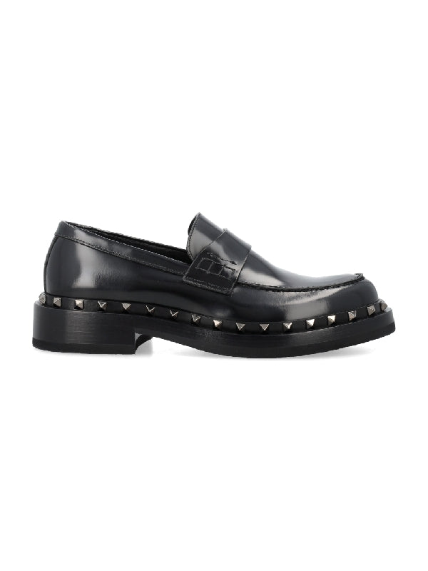 VALENTINO - Rockstud Detail Leather Loafer - Jente