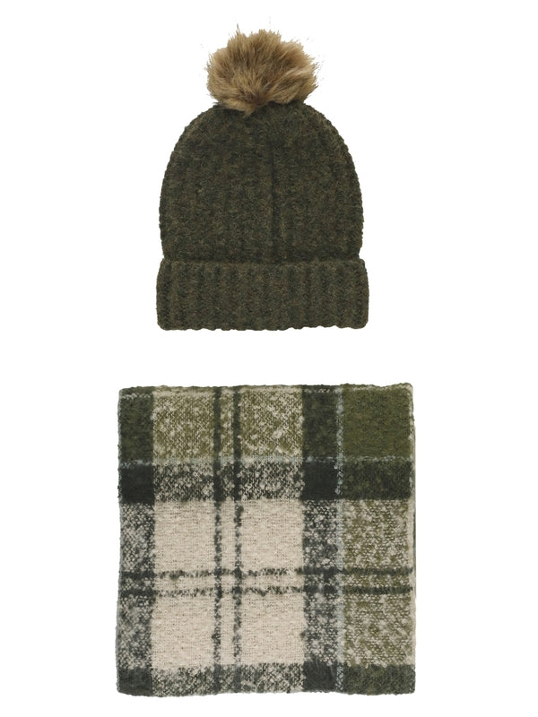 Logo Label Beanie Scarf Set