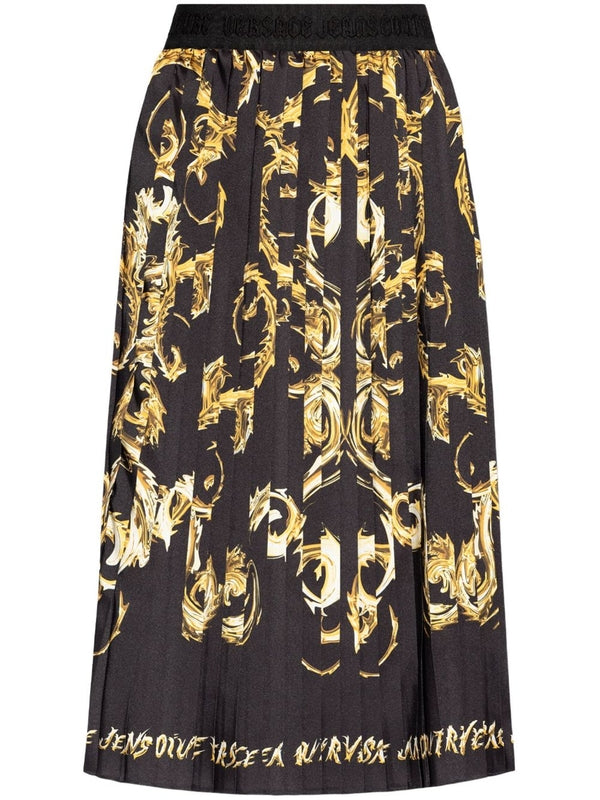 Allover Print Pleated Skirt