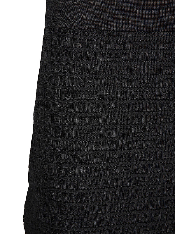 4G Jacquard Back Slit Mini Skirt