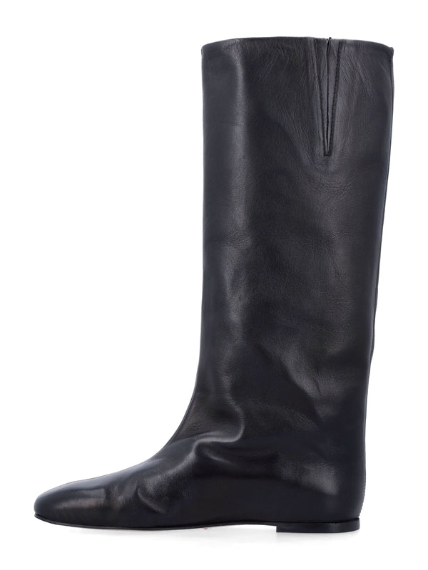 Black Leather High Boots